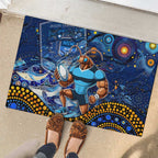 Mascot NSW Blues Rugby Rubber Doormat Aboriginal Galaxy