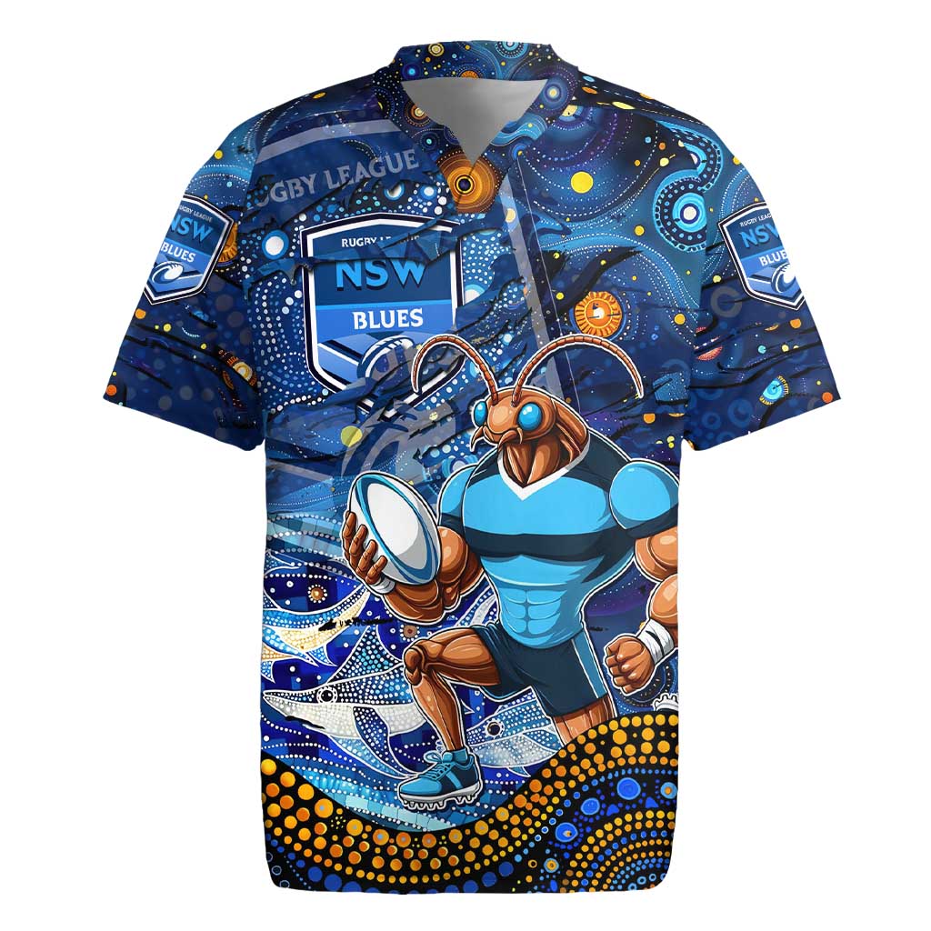 Personalised Mascot NSW Blues Rugby Rugby Jersey Aboriginal Galaxy