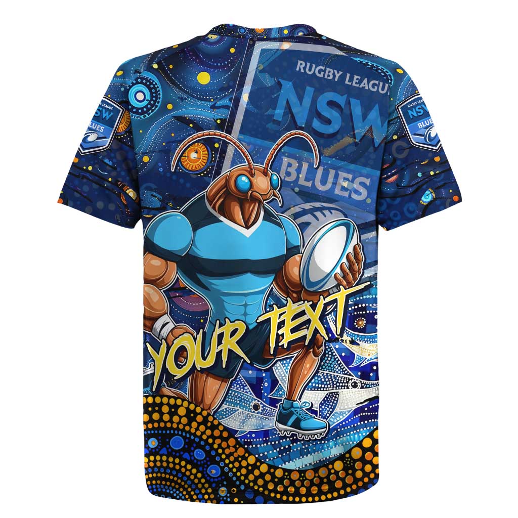 Personalised Mascot NSW Blues Rugby Rugby Jersey Aboriginal Galaxy