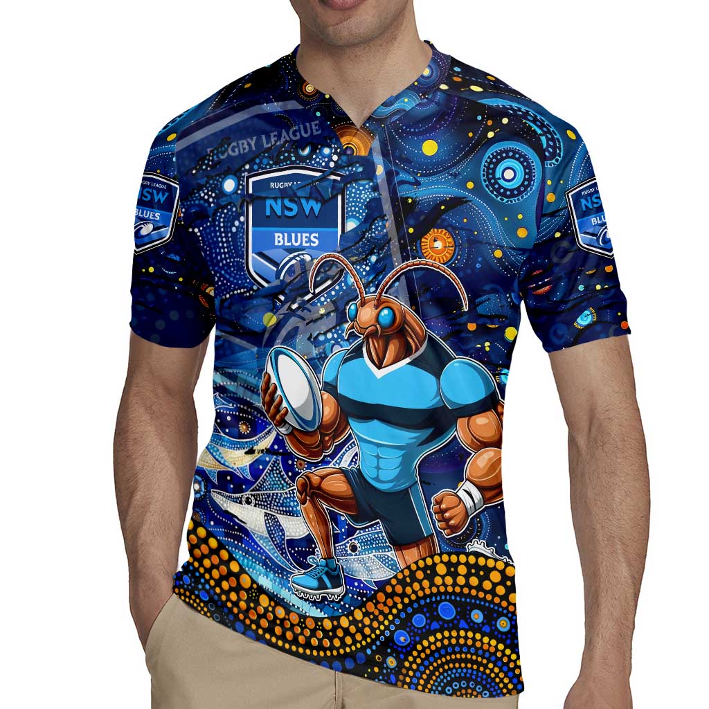 Personalised Mascot NSW Blues Rugby Rugby Jersey Aboriginal Galaxy