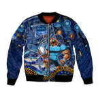 Personalised Mascot NSW Blues Rugby Sleeve Zip Bomber Jacket Aboriginal Galaxy