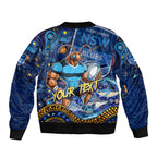 Personalised Mascot NSW Blues Rugby Sleeve Zip Bomber Jacket Aboriginal Galaxy