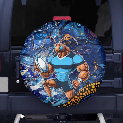 Mascot NSW Blues Rugby Spare Tire Cover Aboriginal Galaxy