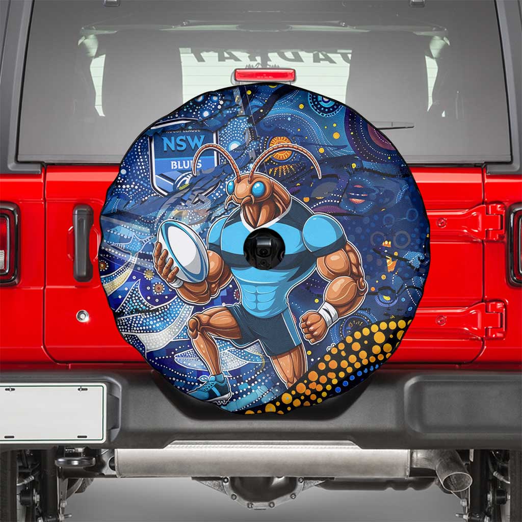 Mascot NSW Blues Rugby Spare Tire Cover Aboriginal Galaxy