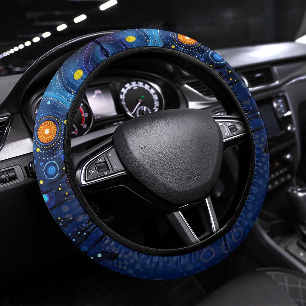 Mascot NSW Blues Rugby Steering Wheel Cover Aboriginal Galaxy