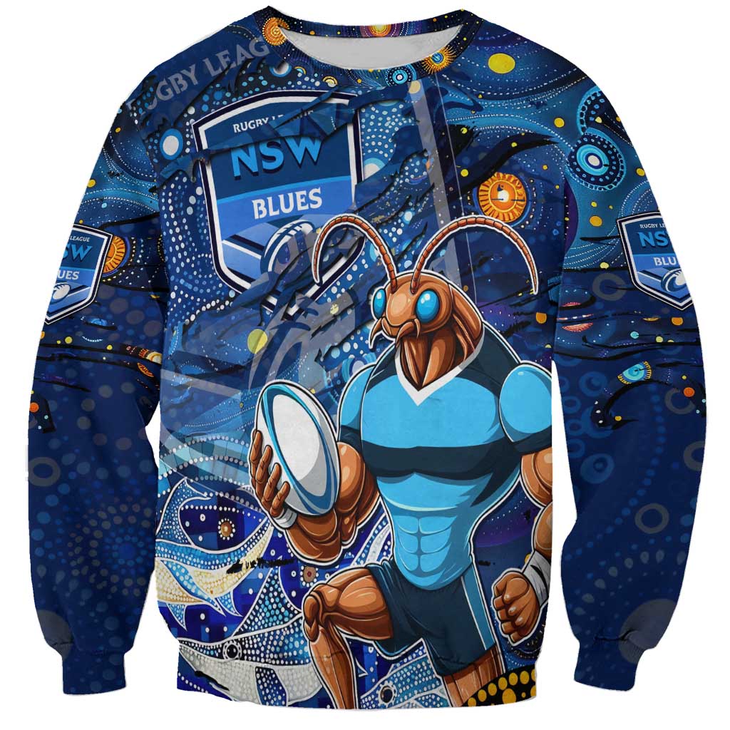 Personalised Mascot NSW Blues Rugby Sweatshirt Aboriginal Galaxy