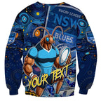 Personalised Mascot NSW Blues Rugby Sweatshirt Aboriginal Galaxy