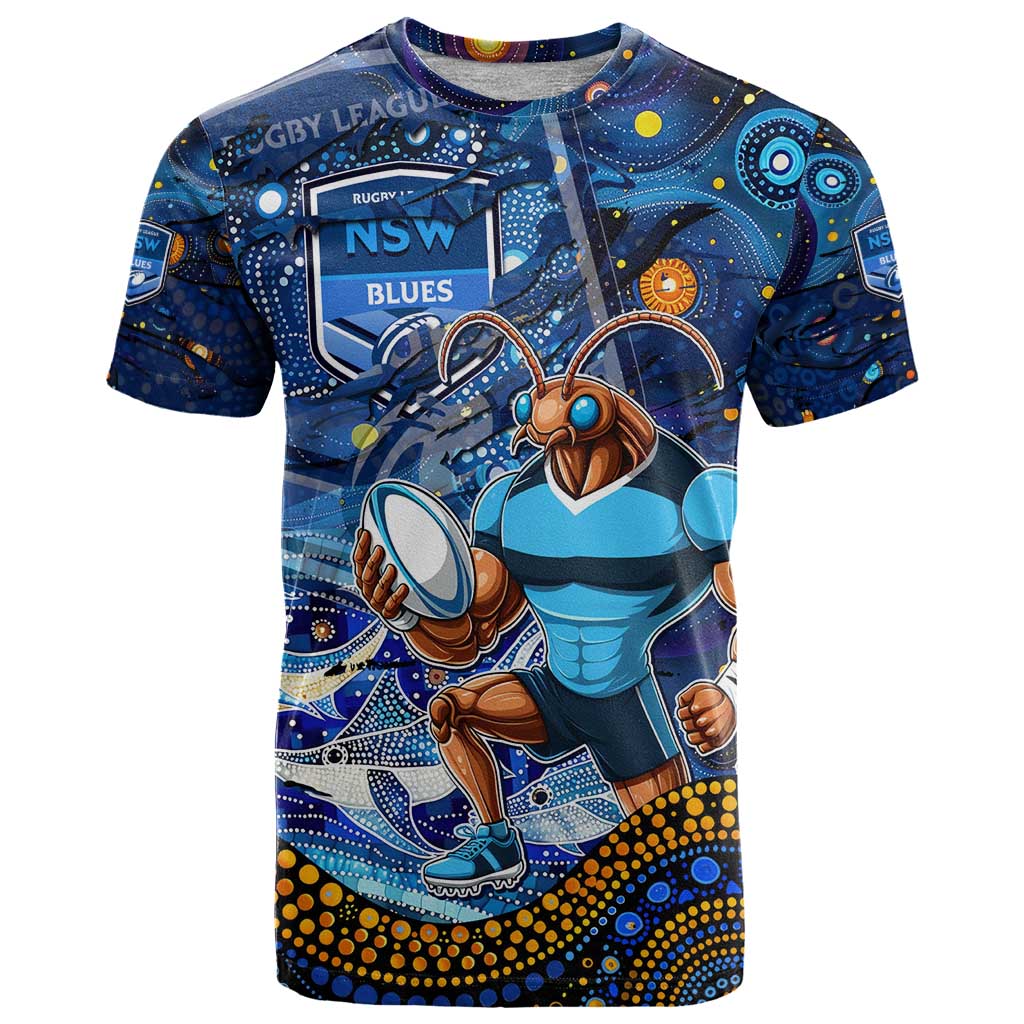 Personalised Mascot NSW Blues Rugby T Shirt Aboriginal Galaxy