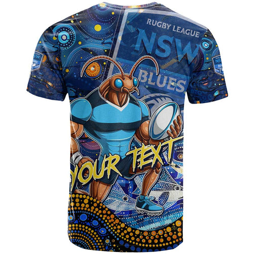 Personalised Mascot NSW Blues Rugby T Shirt Aboriginal Galaxy