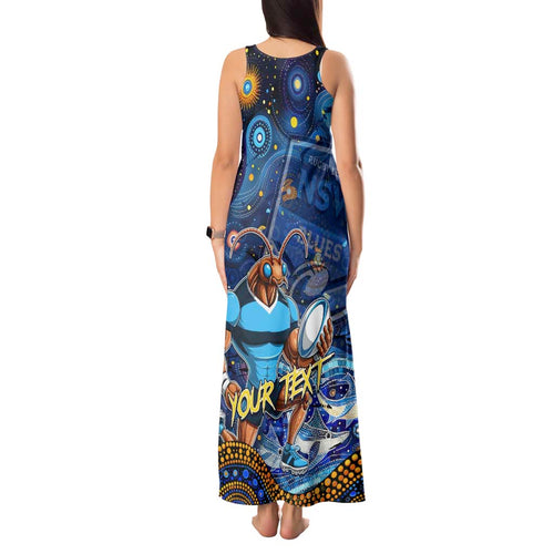 Personalised Mascot NSW Blues Rugby Tank Maxi Dress Aboriginal Galaxy