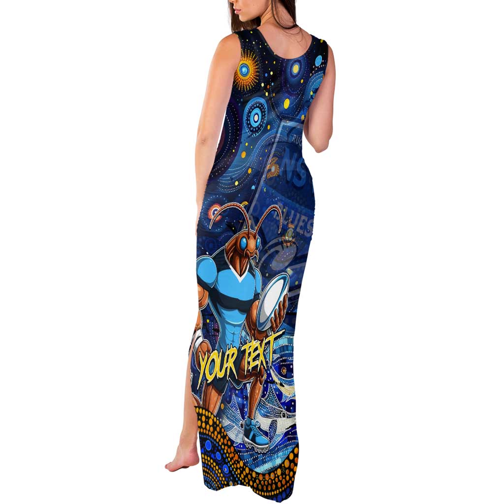Personalised Mascot NSW Blues Rugby Tank Maxi Dress Aboriginal Galaxy