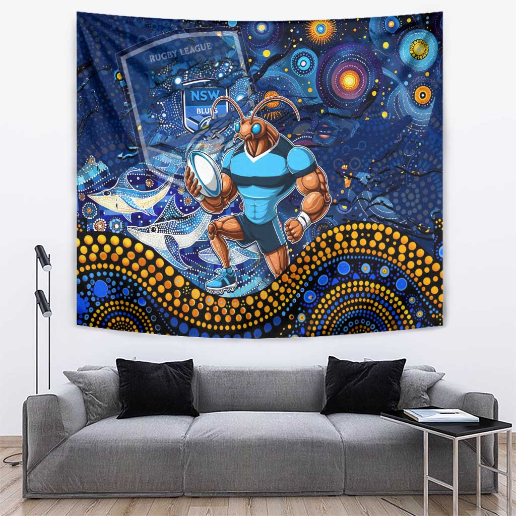 Mascot NSW Blues Rugby Tapestry Aboriginal Galaxy