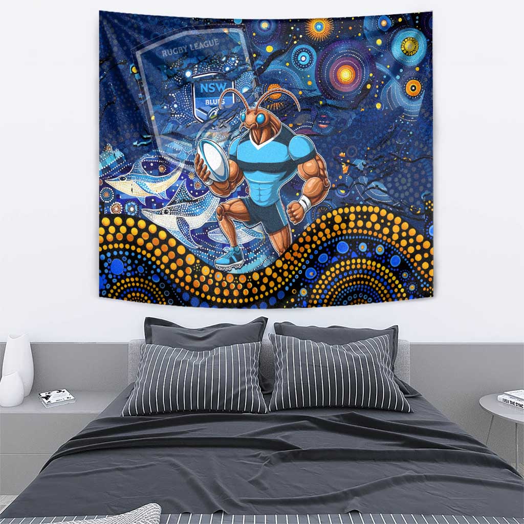 Mascot NSW Blues Rugby Tapestry Aboriginal Galaxy