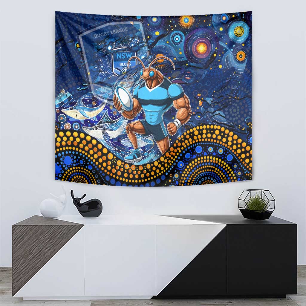 Mascot NSW Blues Rugby Tapestry Aboriginal Galaxy