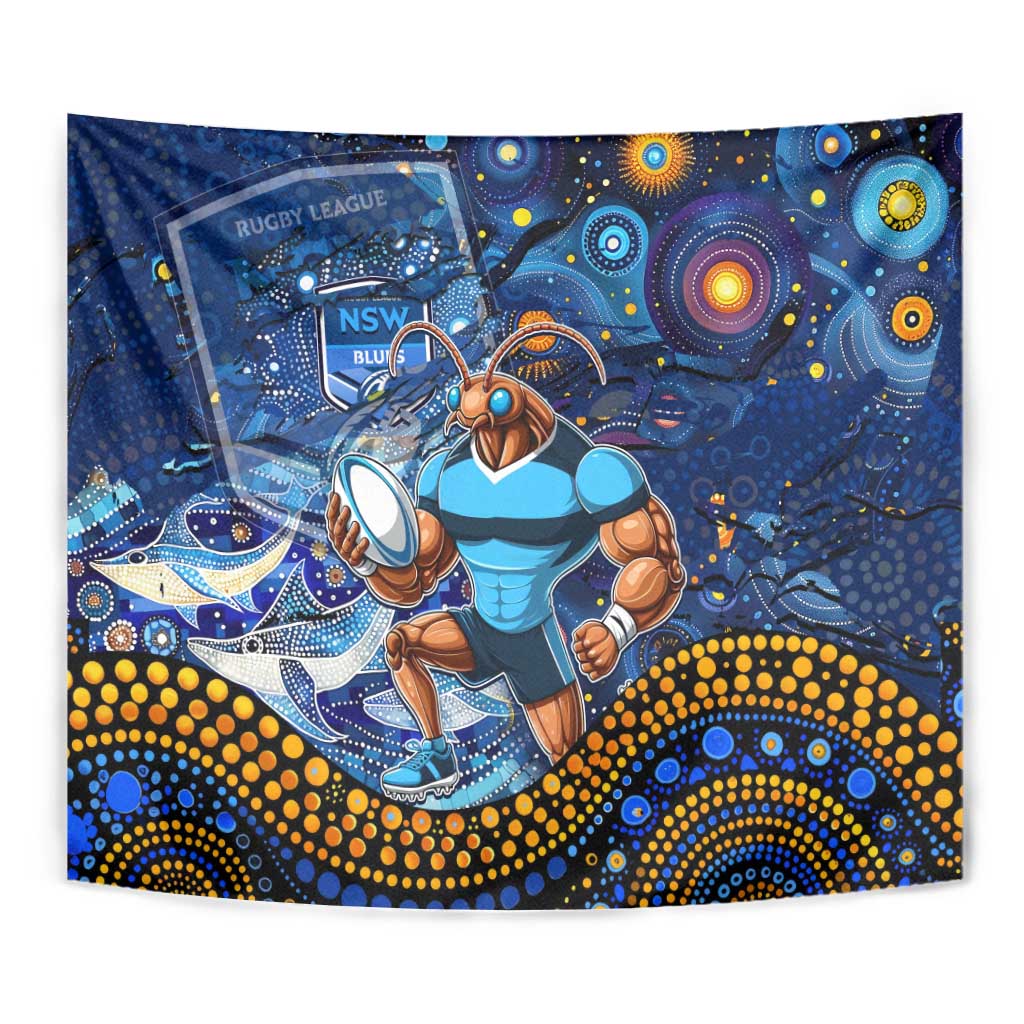 Mascot NSW Blues Rugby Tapestry Aboriginal Galaxy
