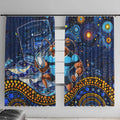 Mascot NSW Blues Rugby Window Curtain Aboriginal Galaxy
