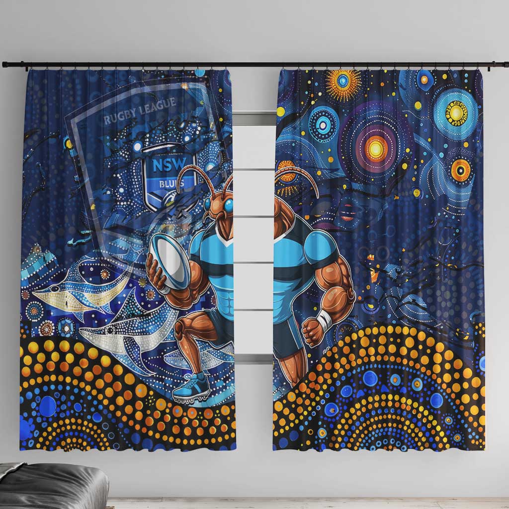 Mascot NSW Blues Rugby Window Curtain Aboriginal Galaxy