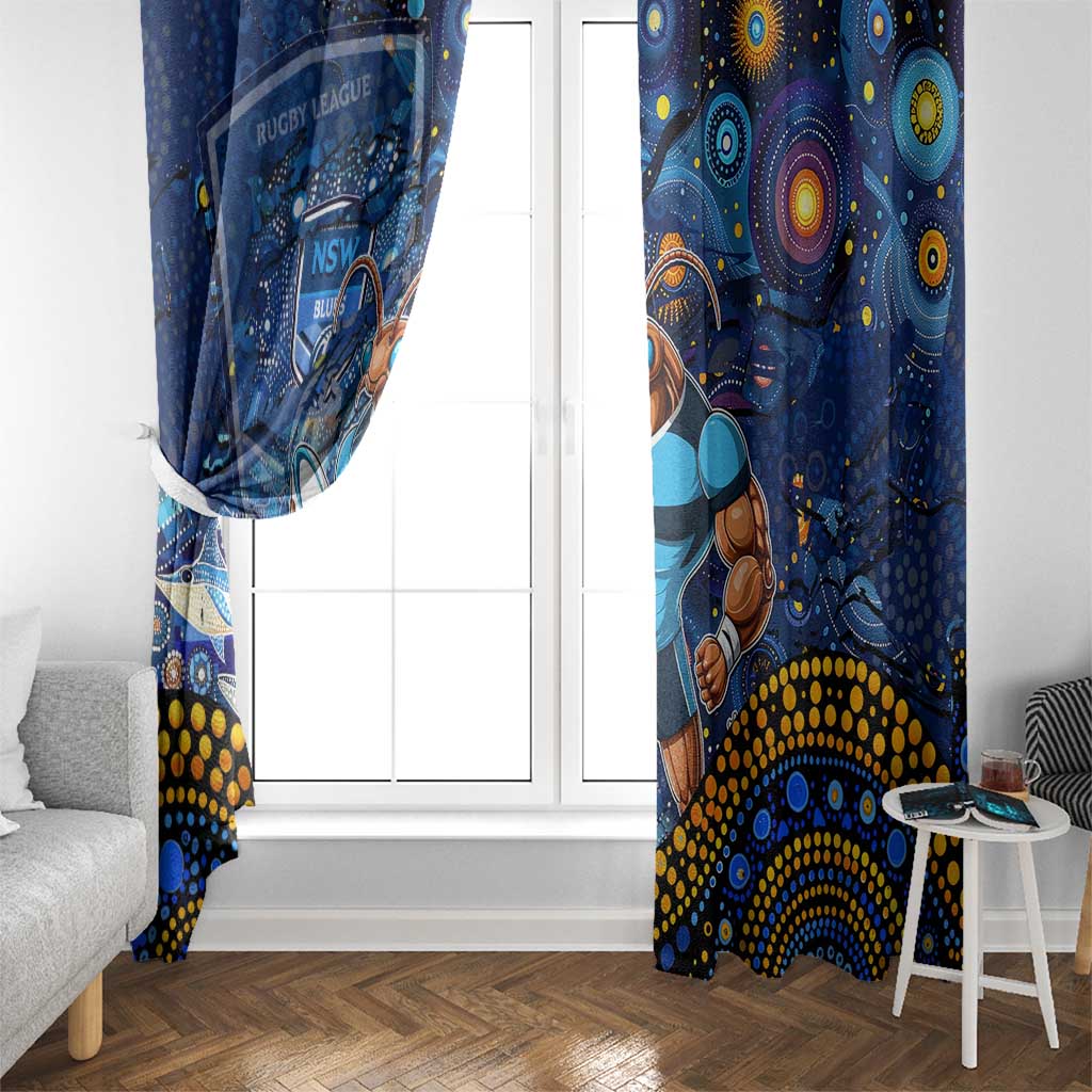Mascot NSW Blues Rugby Window Curtain Aboriginal Galaxy