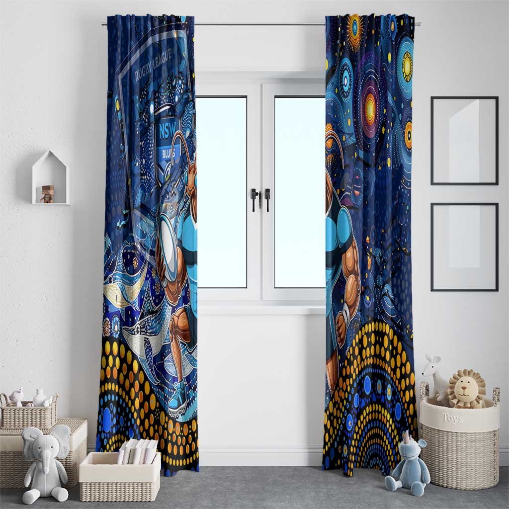 Mascot NSW Blues Rugby Window Curtain Aboriginal Galaxy