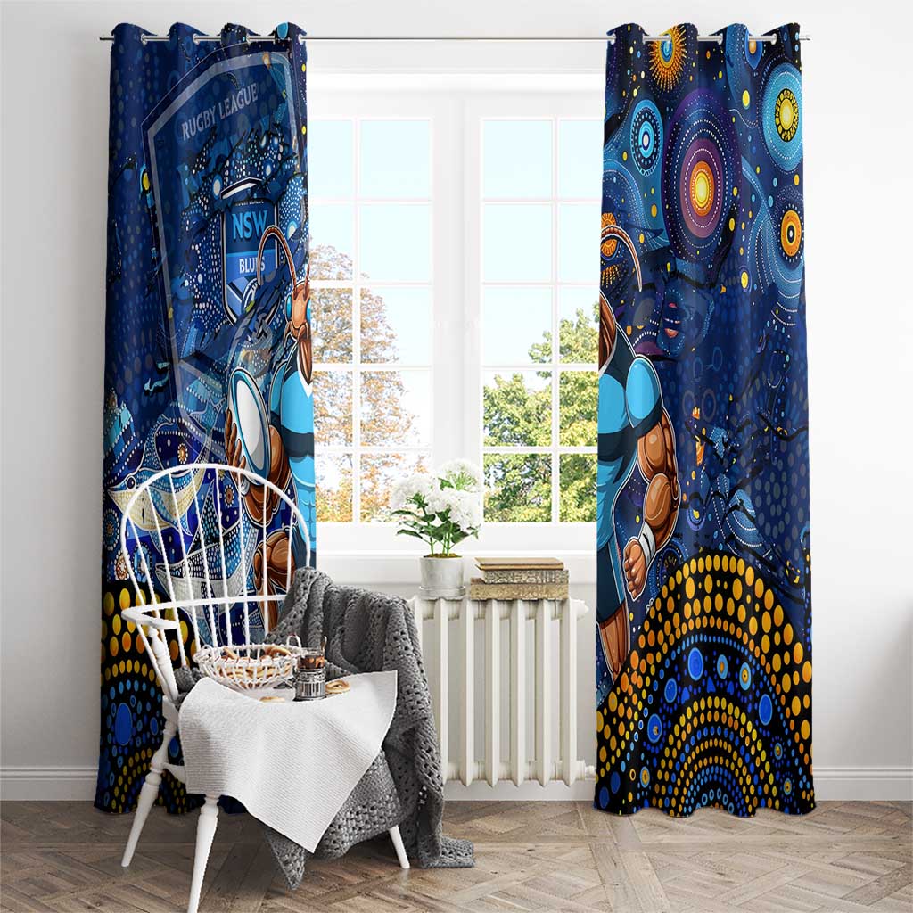 Mascot NSW Blues Rugby Window Curtain Aboriginal Galaxy