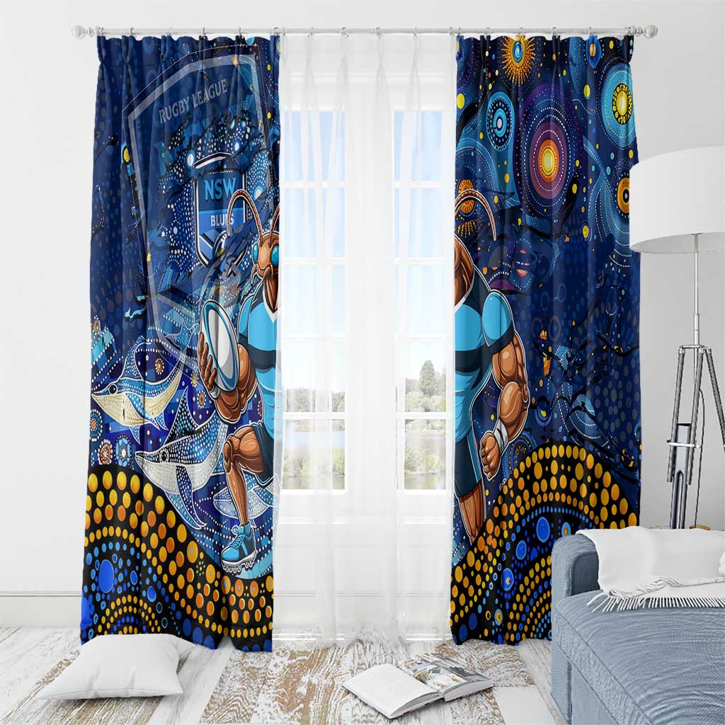 Mascot NSW Blues Rugby Window Curtain Aboriginal Galaxy