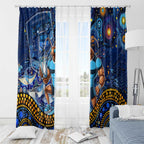 Mascot NSW Blues Rugby Window Curtain Aboriginal Galaxy