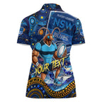 Personalised Mascot NSW Blues Rugby Women Polo Shirt Aboriginal Galaxy