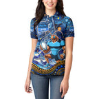 Personalised Mascot NSW Blues Rugby Women Polo Shirt Aboriginal Galaxy