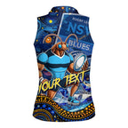 Personalised Mascot NSW Blues Rugby Women Sleeveless Polo Shirt Aboriginal Galaxy