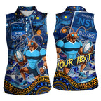 Personalised Mascot NSW Blues Rugby Women Sleeveless Polo Shirt Aboriginal Galaxy