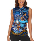Personalised Mascot NSW Blues Rugby Women Sleeveless Polo Shirt Aboriginal Galaxy