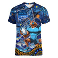 Personalised Mascot NSW Blues Rugby Women V-Neck T-Shirt Aboriginal Galaxy