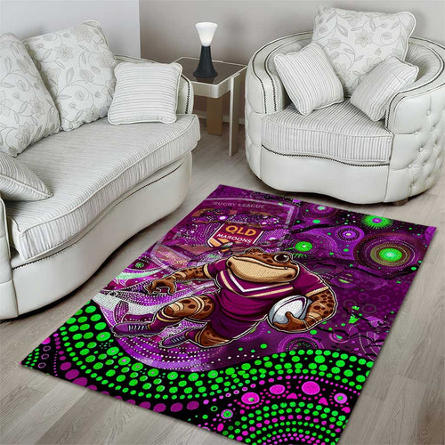 Mascot Queensland Maroons Rugby Area Rug Aboriginal Galaxy