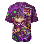 Personalised Mascot Queensland Maroons Rugby Baseball Jersey Aboriginal Galaxy