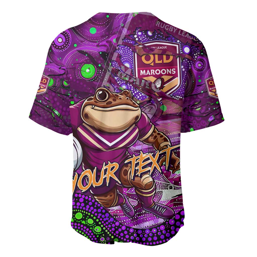 Personalised Mascot Queensland Maroons Rugby Baseball Jersey Aboriginal Galaxy