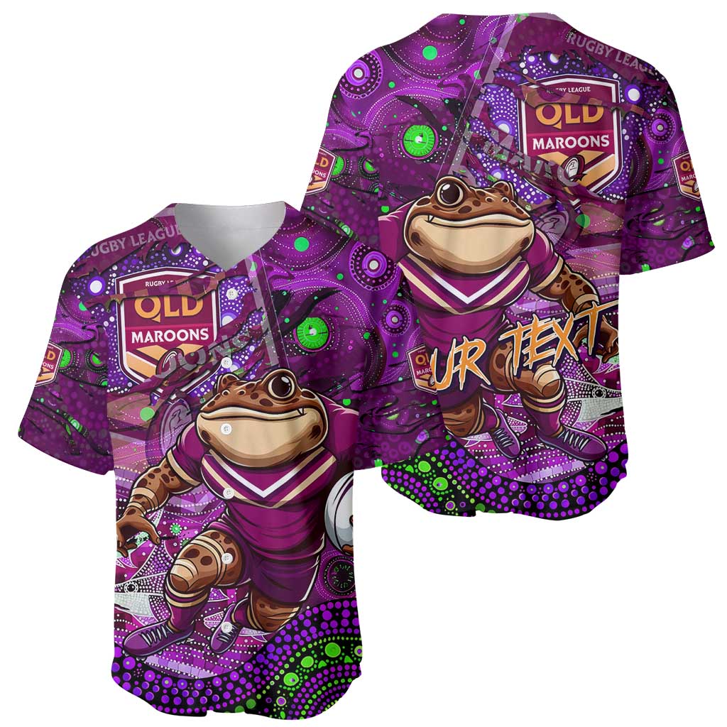 Personalised Mascot Queensland Maroons Rugby Baseball Jersey Aboriginal Galaxy