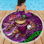 Mascot Queensland Maroons Rugby Beach Blanket Aboriginal Galaxy