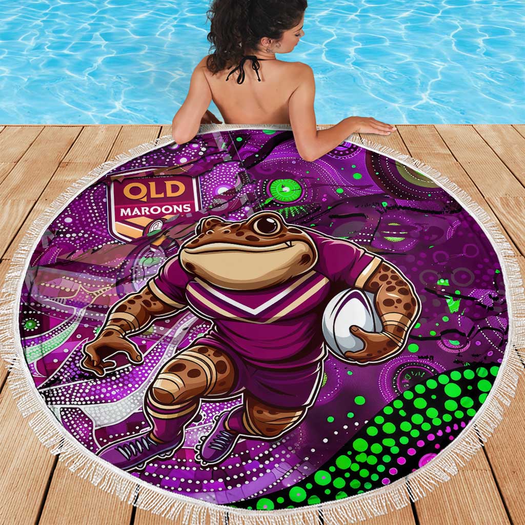 Mascot Queensland Maroons Rugby Beach Blanket Aboriginal Galaxy