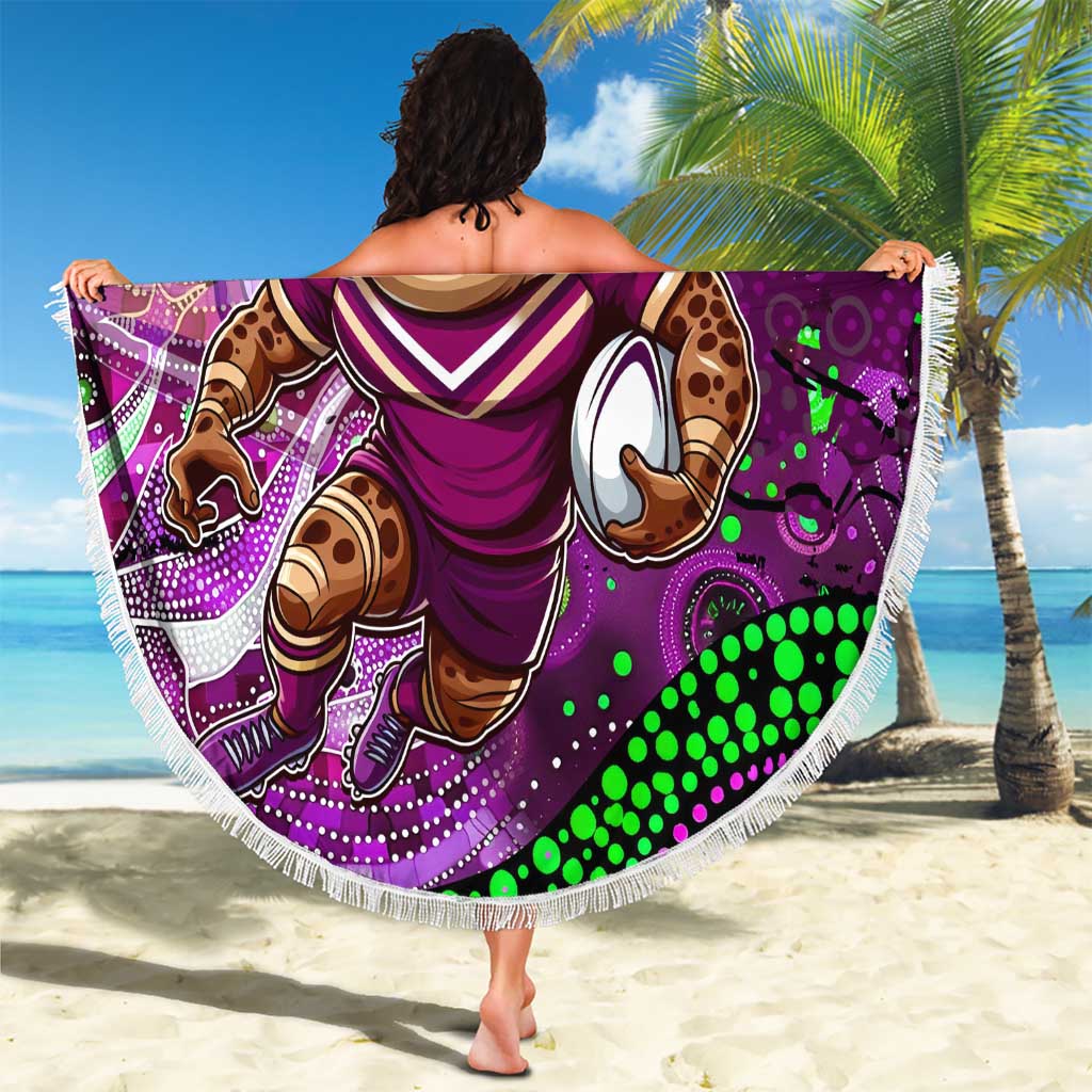Mascot Queensland Maroons Rugby Beach Blanket Aboriginal Galaxy