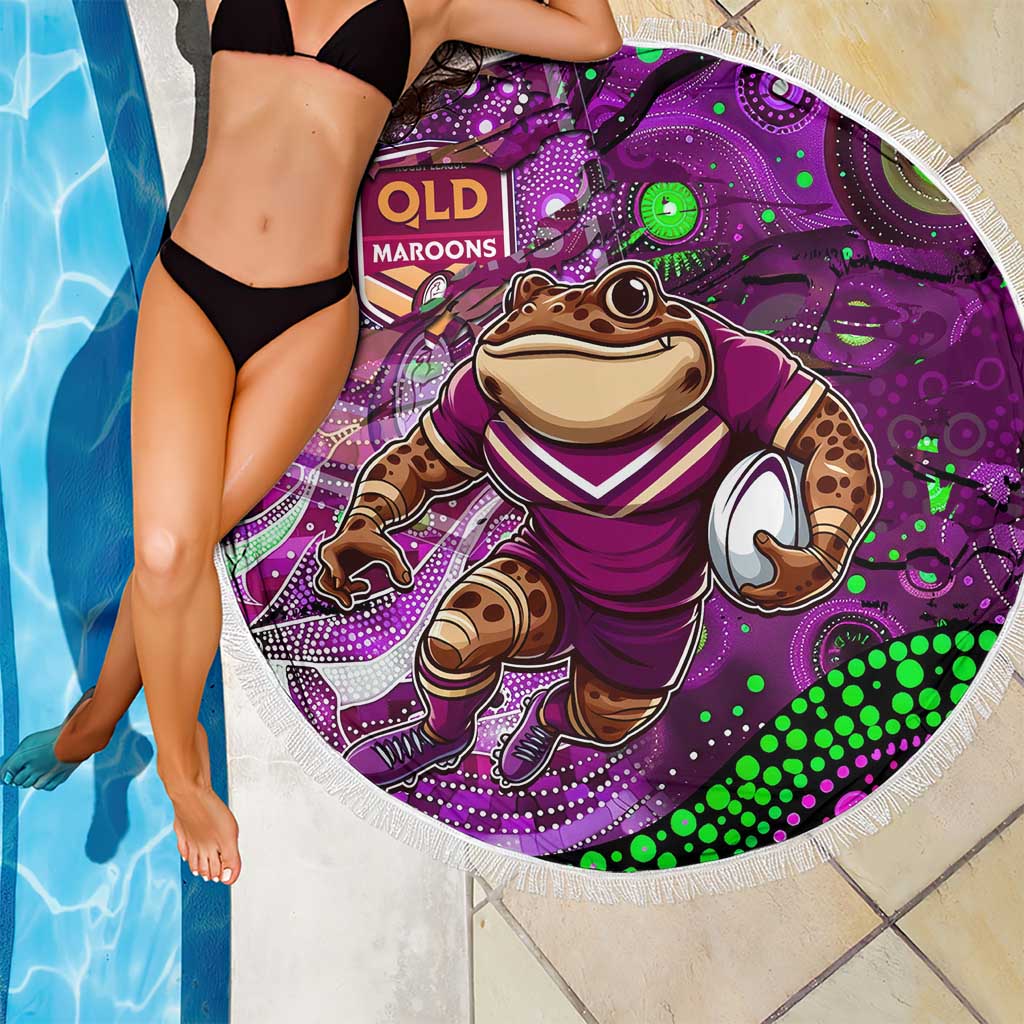 Mascot Queensland Maroons Rugby Beach Blanket Aboriginal Galaxy