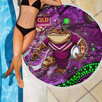 Mascot Queensland Maroons Rugby Beach Blanket Aboriginal Galaxy
