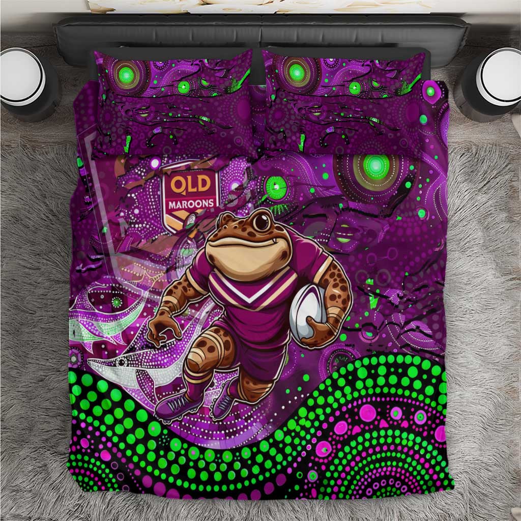 Mascot Queensland Maroons Rugby Bedding Set Aboriginal Galaxy