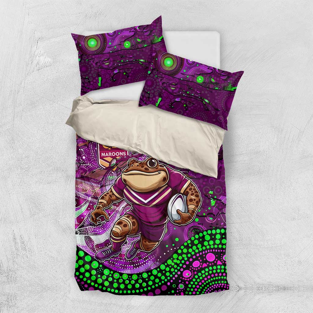 Mascot Queensland Maroons Rugby Bedding Set Aboriginal Galaxy