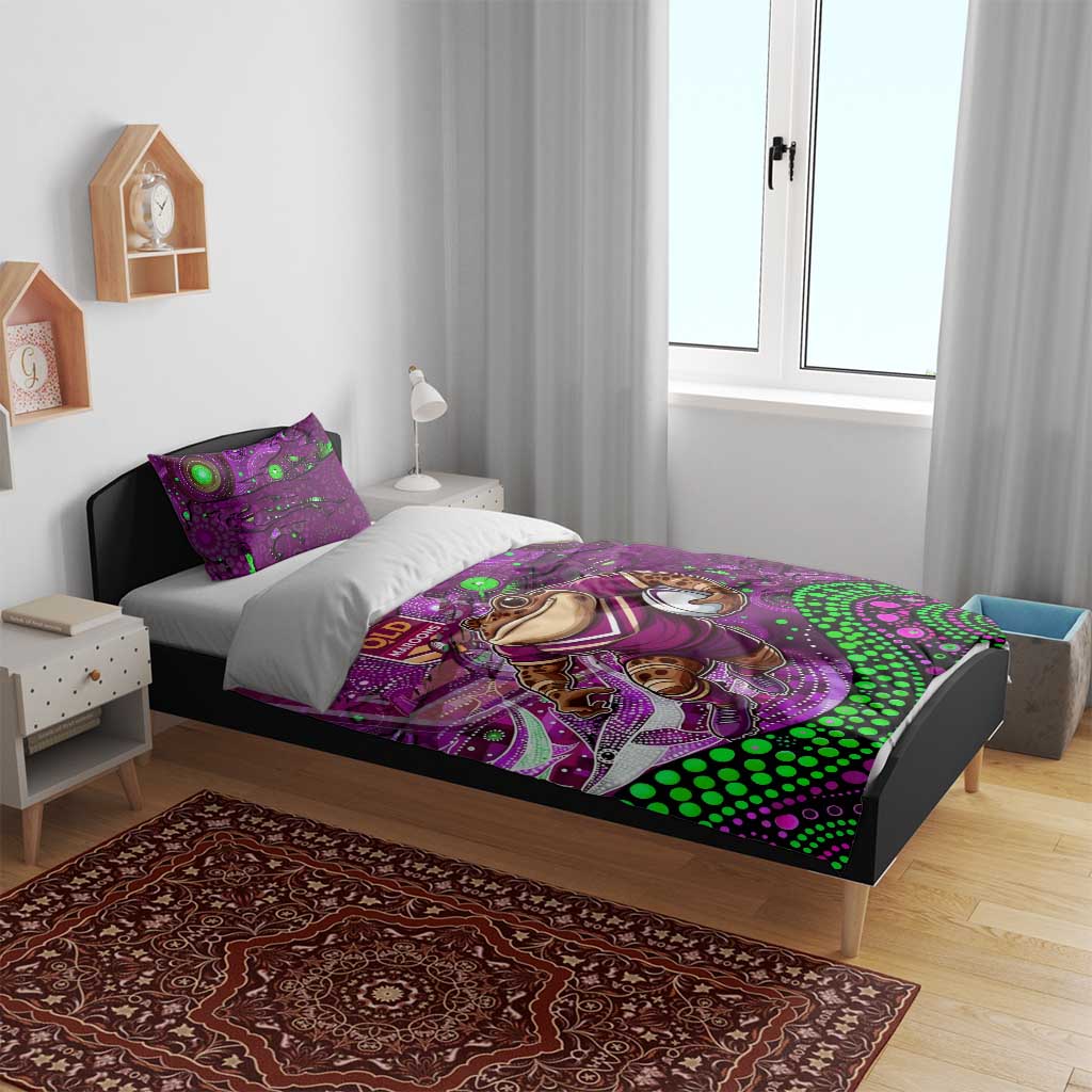 Mascot Queensland Maroons Rugby Bedding Set Aboriginal Galaxy