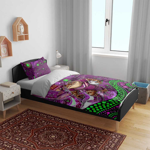 Mascot Queensland Maroons Rugby Bedding Set Aboriginal Galaxy