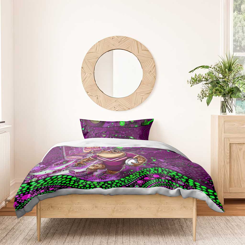 Mascot Queensland Maroons Rugby Bedding Set Aboriginal Galaxy