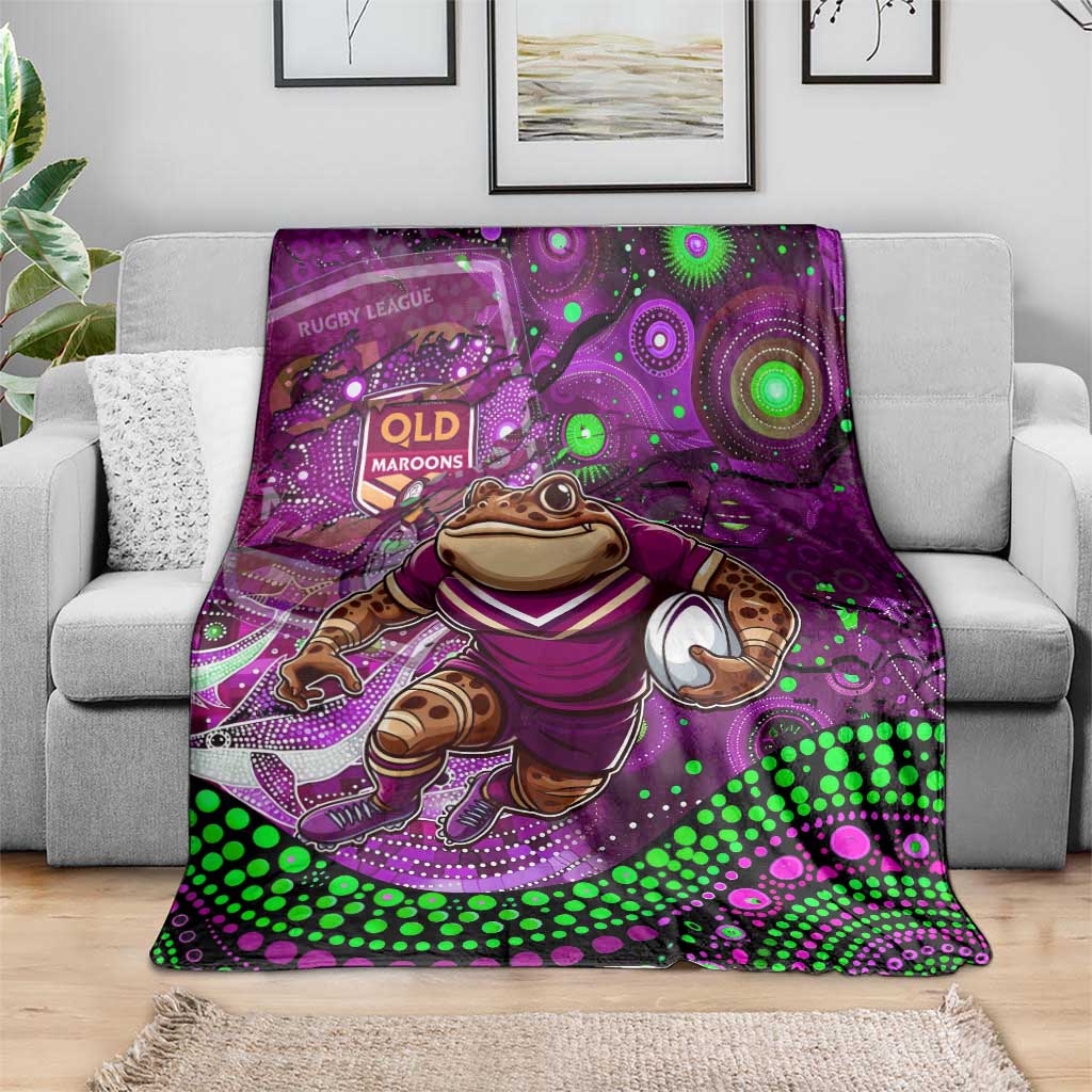 Mascot Queensland Maroons Rugby Blanket Aboriginal Galaxy