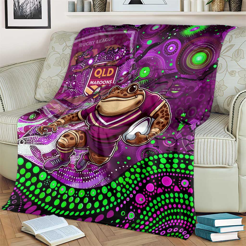 Mascot Queensland Maroons Rugby Blanket Aboriginal Galaxy