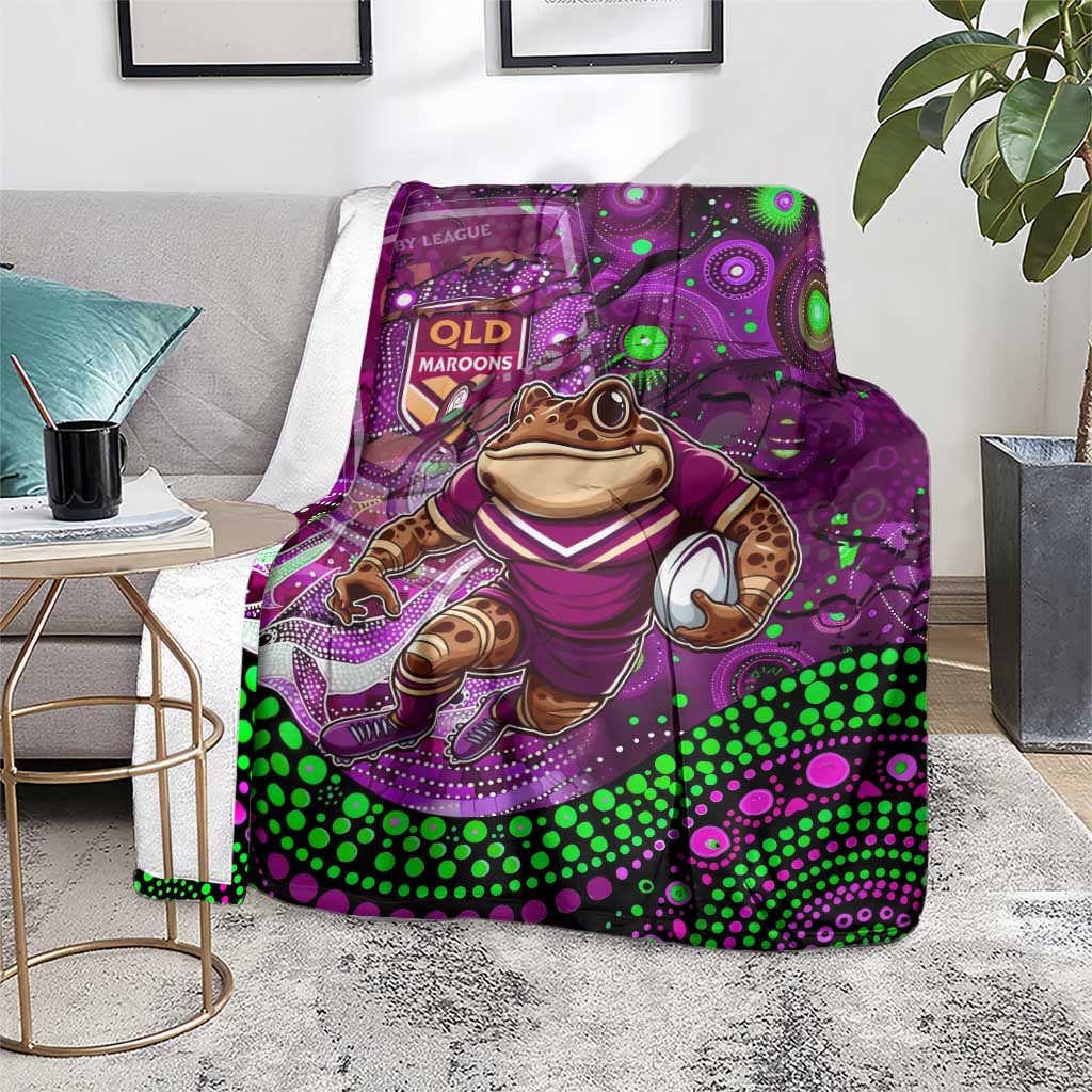 Mascot Queensland Maroons Rugby Blanket Aboriginal Galaxy