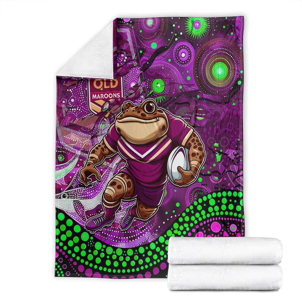 Mascot Queensland Maroons Rugby Blanket Aboriginal Galaxy